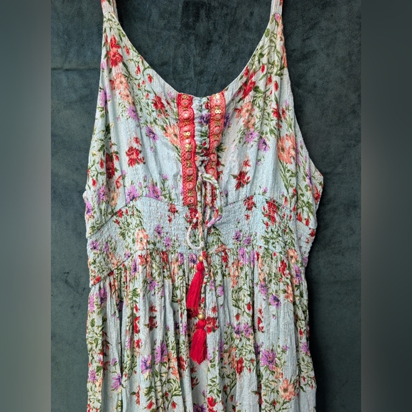 Sparkle Thread & Floral Print Maxi Dress - Picture 2 of 9